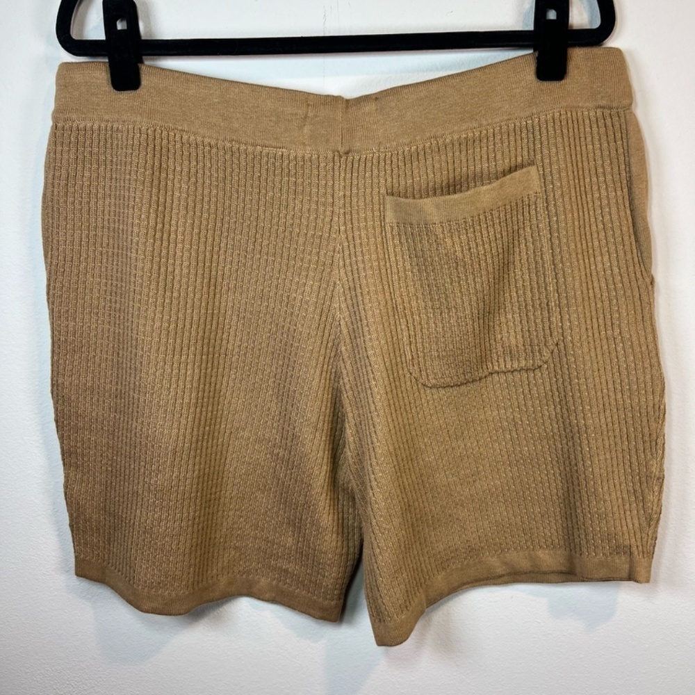 PacSun Textured Woven Knit Shorts Light Brown Pull On Pockets Beach NEW Men's XL - Picture 2 of 12
